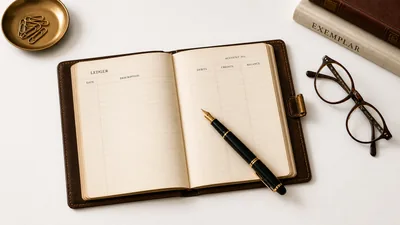 Decade of CA practice — ledger and pen